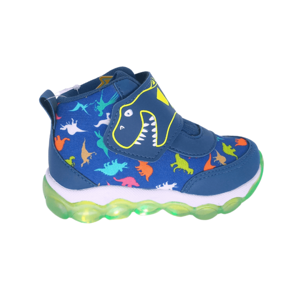 Tênis Infantil Abotinado Mini Pé com LED Dinossauros mp2213