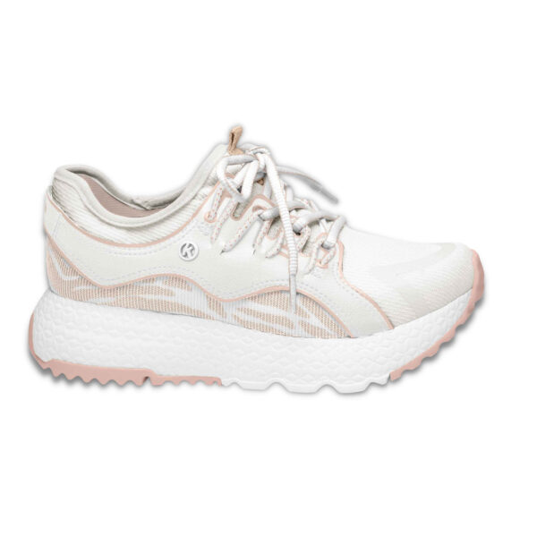 Tênis Dad Sneaker Kolosh Branco e Rosa de Calce Fácil C2822
