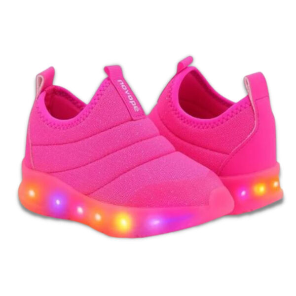 Tênis Novopé Pink Gliter Led 30001253 Bebê