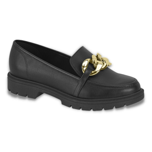 Mocassim Preto Corrente Dourada Beira Rio 4283.105