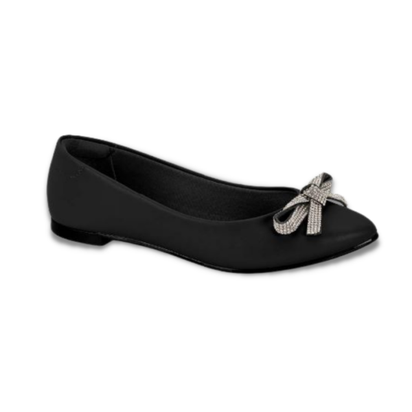 Sapatilha Moleca Preto Bico Fino Tope Brilho 5635.865