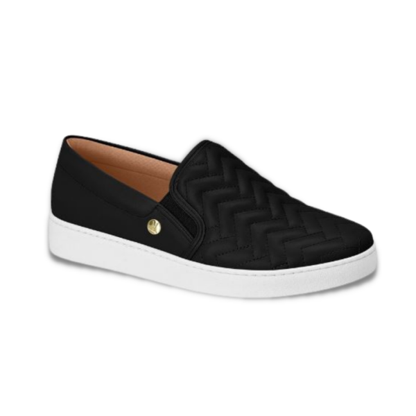 Tênis slip On Matelassê Preto Vizzano 1214.1010
