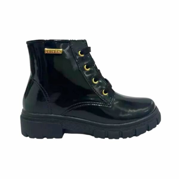 Bota Coturno Preto Verniz Menina Calce Web