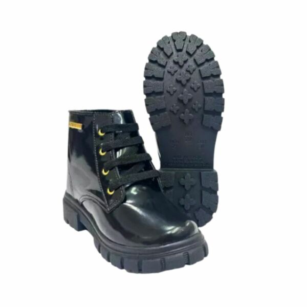 Bota Coturno Preto Verniz Menina Calce Web - Image 2