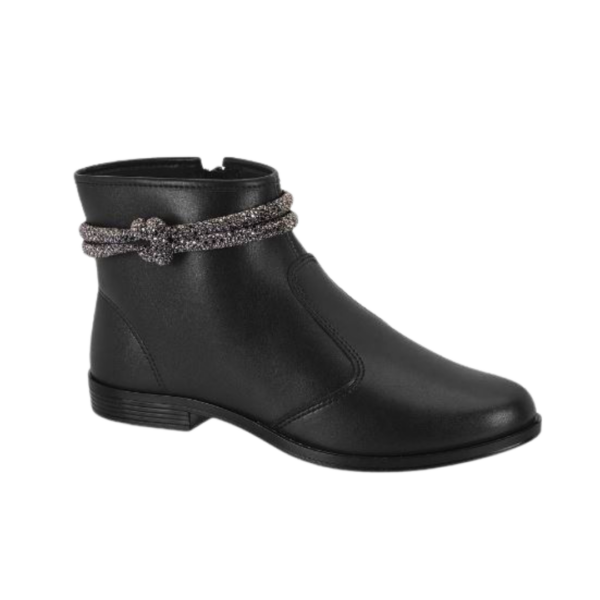 Bota Moleca Rasteira Cano Curto 5333.104 Preto