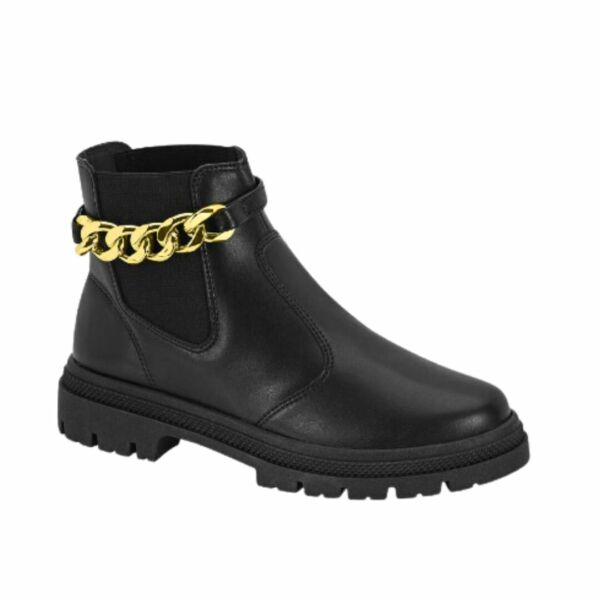 Bota Chelsea Moleca Preta com Corrente 5344.103