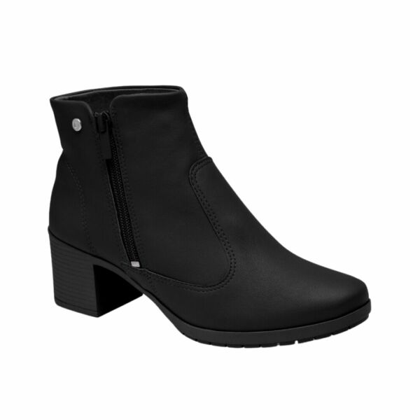 Bota Cano Curto Zipper Campesi Preta L9321