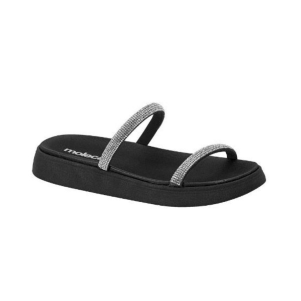 Chinelo Moleca Birk Tiras Strass 5469.118 Fume