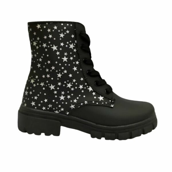 Bota Coturno Preto Estrela Menina Calce Web