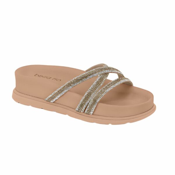 Tamanco Flatform Brilho Beira Rio 8534.103 Nude