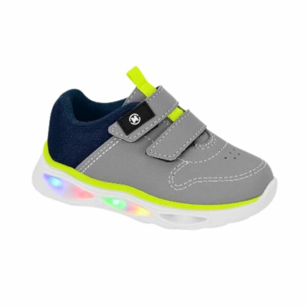 Tênis Molekinho Baby Led Marinho Cinza  2620.116