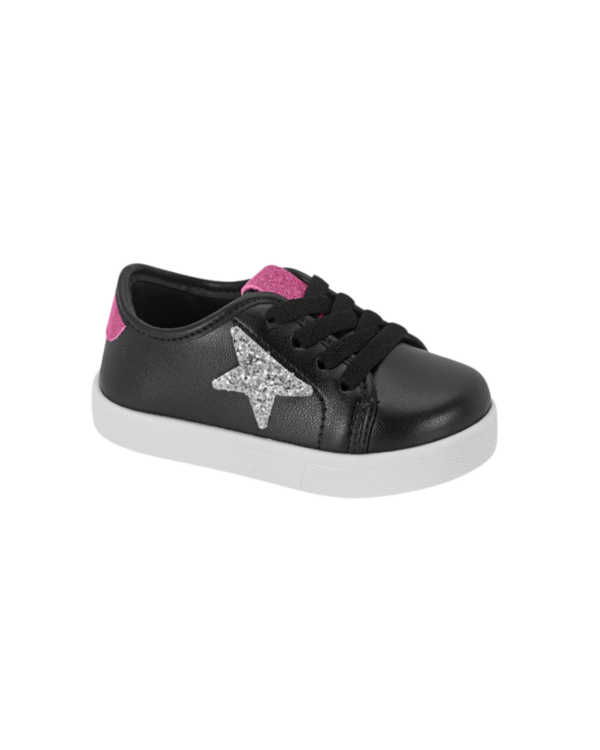 Tênis Molekinha Baby Estrela 2118.580 Preto Prata