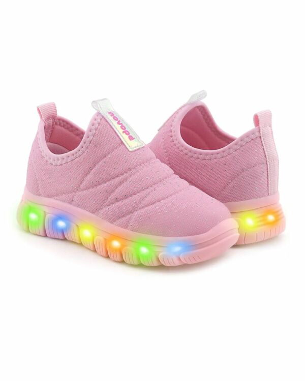 Tênis Novopé Glitter Rosa Led 99001013