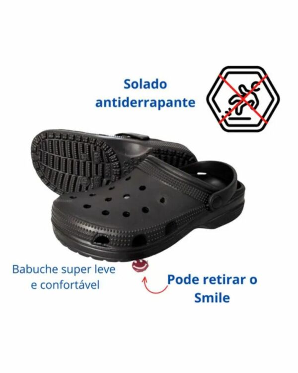 Sandália Croc Babuche Preto Yvate - Image 3
