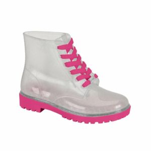 Bota Molekinha Coturno Transparente Glitter 2176.500