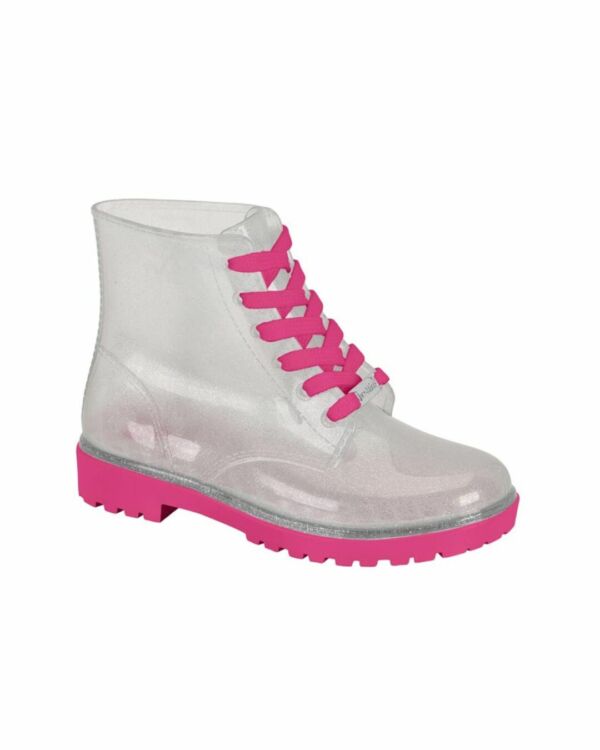 Bota Molekinha Coturno Transparente Glitter 2176.500