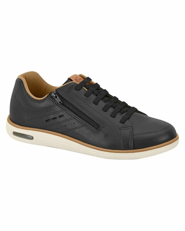 Sapatênis Br Sport Ziper Lateral Cadarço Elastico Preto 2272.203