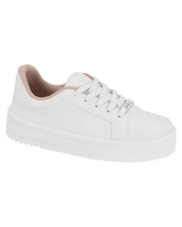 Tênis Moleca Flatform Napa Liso Branco 5782.314