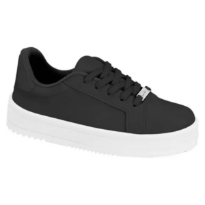 Tênis Moleca Flatform Napa Liso Preto 5782.314
