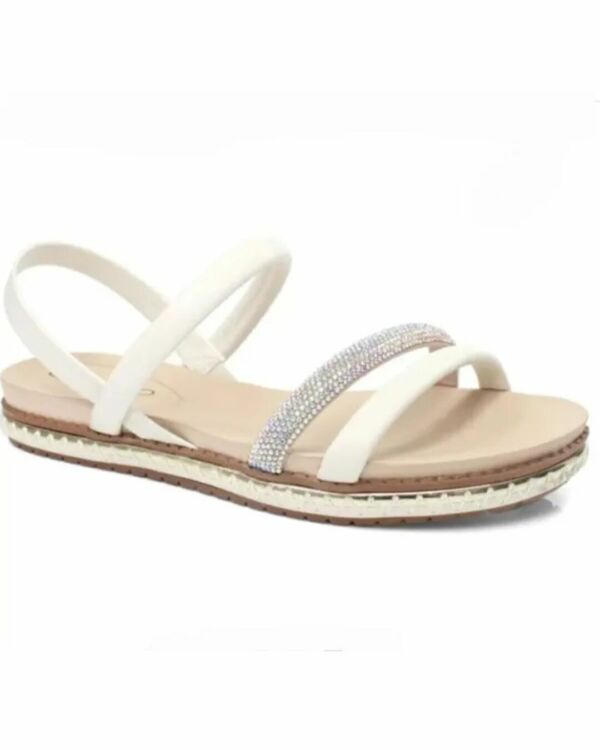 Sandalia Beira Rio Papete Strass Branco Off 8321.1546