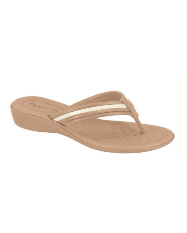 Tamanco Tira Napa  Nude / Branco Off 8224.804