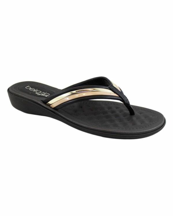 Tamanco Tira Napa Preto/Bege 8224.804