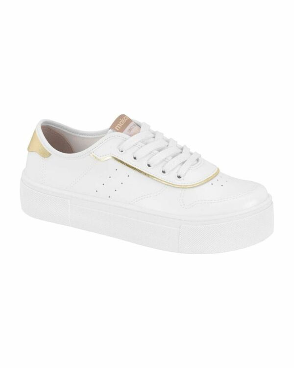 Tênis Moleca Flatform Detalhe Metalizado Branco 5658.539