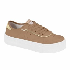Tênis Moleca Flatform Detalhe Metalizado Nude 5658.539