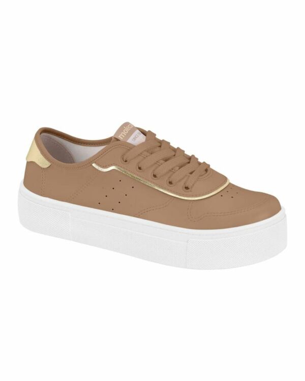 Tênis Moleca Flatform Detalhe Metalizado Nude 5658.539