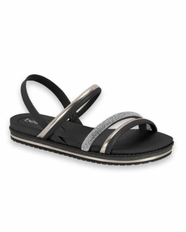 Sandalia Beira Rio Papete Strass Preto 8321.1846