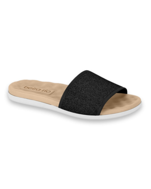 Chinelo Beira Rio Conforto 8360.353 Preto Gliter