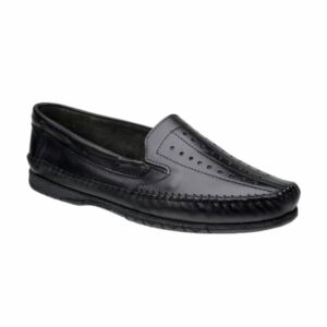 Mocassim Masculino Preto em Couro Granado