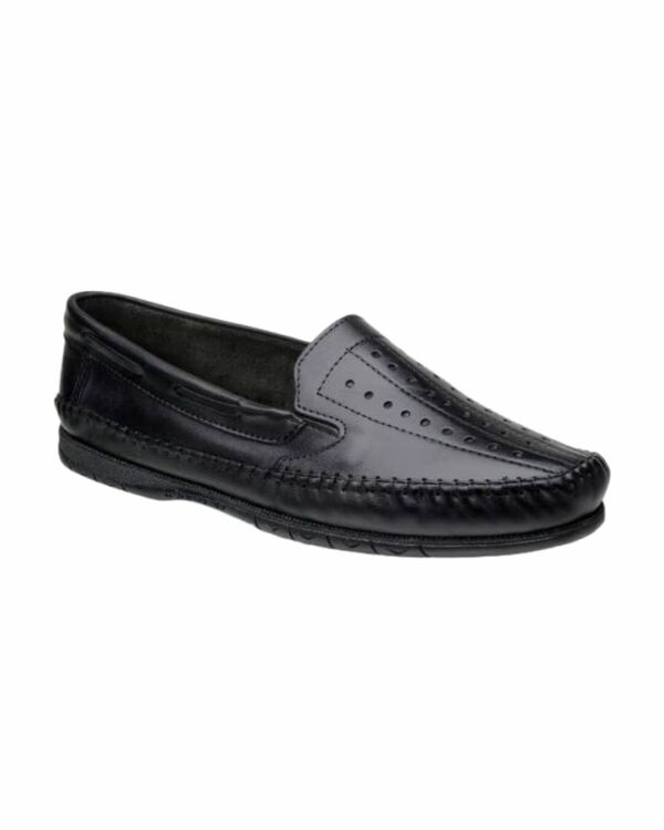 Mocassim Masculino Preto em Couro Granado