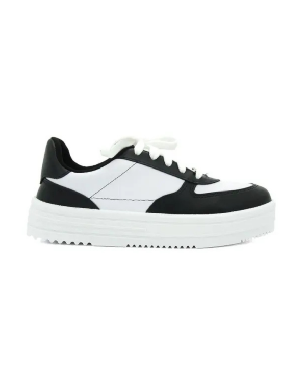 Tênis Moleca Flatform Branco Preto 5782.313