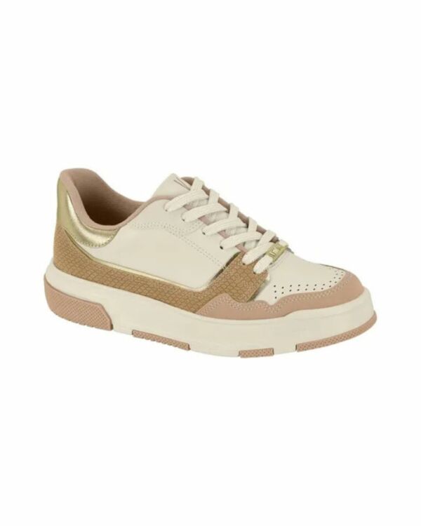 Tênis Vizzano Detalhe Metalizado Branco Off/Bege/Dourado 1455.102