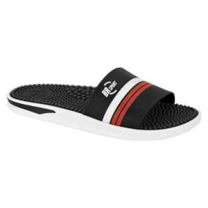 Chinelo Slide Br Sport Massageador Listrado Preto/Branco/Vermelho 2254.127