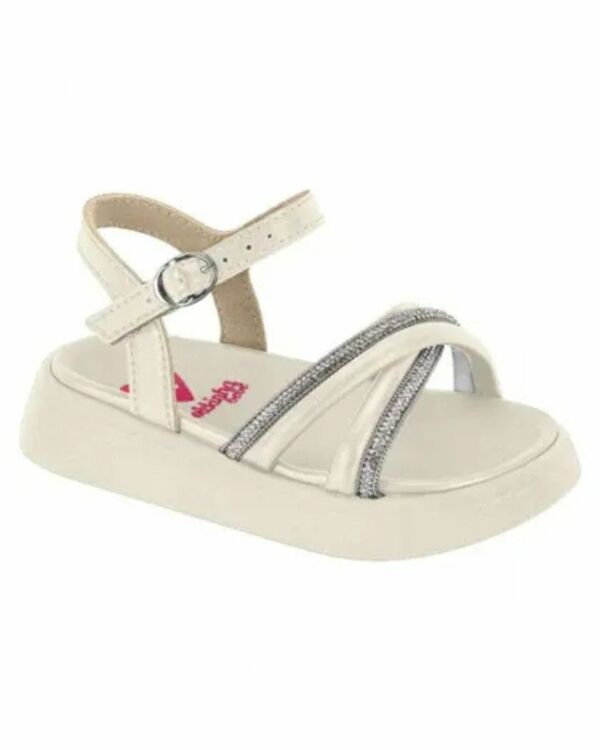 Sandália Molekinha Baby Com Strass Branco Off 2733.104