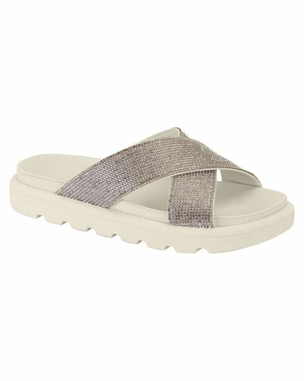Papete Vizzano Tiras X Com Strass Cristal/Branco 6459.122