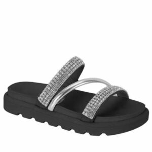Papete Vizzano Tratorada com Pedras Preto/Cristal/Prata 6459.133