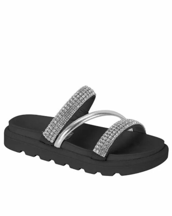 Papete Vizzano Tratorada com Pedras Preto/Cristal/Prata 6459.133
