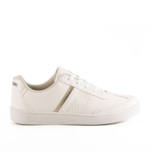 Tênis Casual Cadarço Detalhe Dourado Mississipi Branco MB151