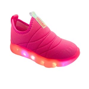 Tênis Novopé Glitter Pink Fluor Led 99001013