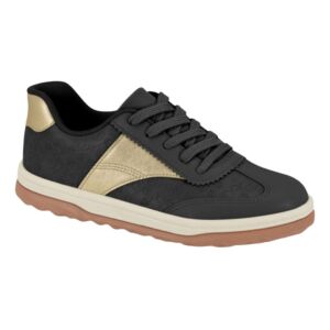 Tênis Beira Rio Solado Bicolor Preto/Dourado 4333.202