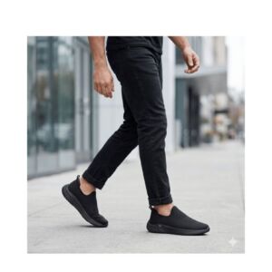 Tênis Masculino Slip On Actvitta 4935.100 Tricot Knit Preto Calce Fácil