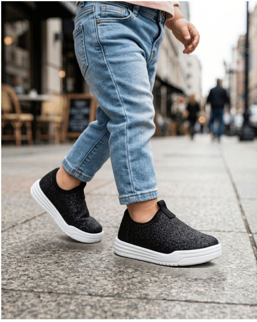 Tênis Molekinha Slip On Com Glitter