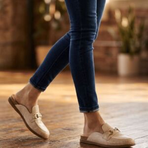 Mule Clog Beira Rio Creme Napa Snake 4317.102