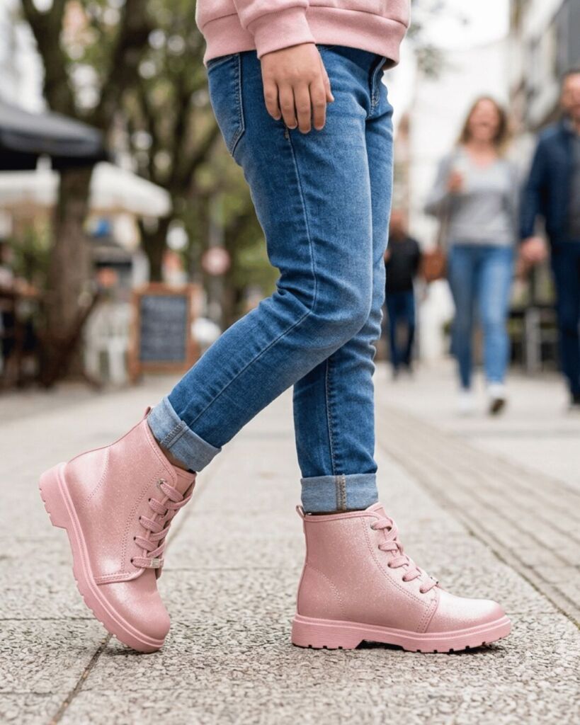 Bota Molekinha 2164.134 Rosa Glitter para meninas