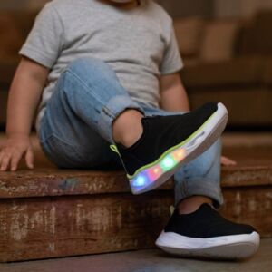 Tênis Molekinho 2620.103 bebê preto com luz de led
