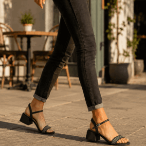 Sandália Beira Rio 8423.240 salto bloco com strass