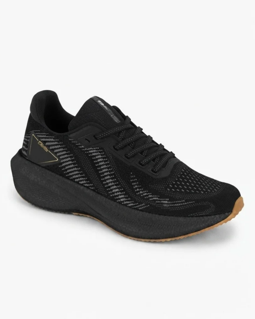Tênis Masculino Esportivo Activitta 4938.101 Knit Preto Grafite Solado Caramelo - Imagem 2
